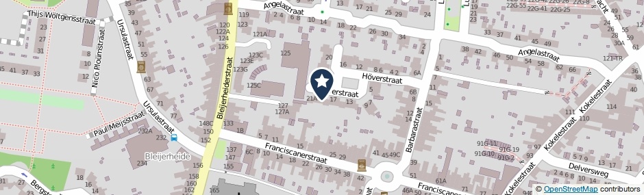 Kaartweergave Hoverstraat 19 in Kerkrade