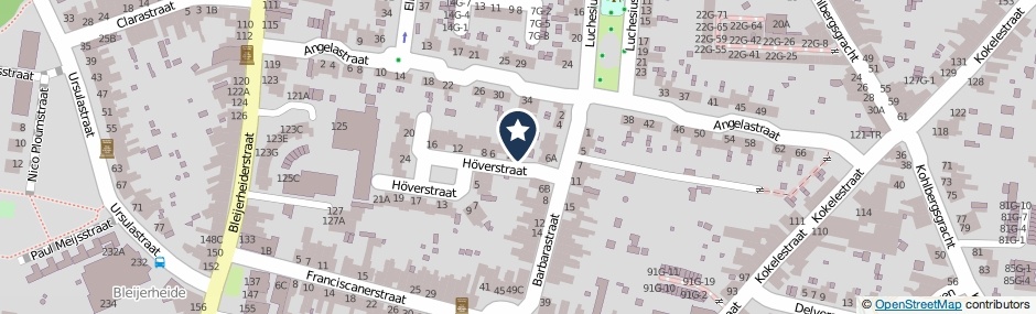 Kaartweergave Hoverstraat 2 in Kerkrade