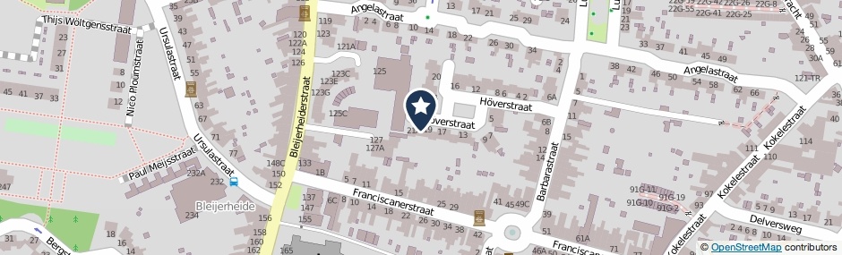 Kaartweergave Hoverstraat 21 in Kerkrade