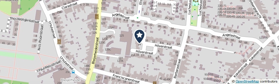 Kaartweergave Hoverstraat 22 in Kerkrade