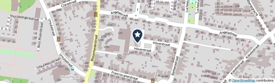 Kaartweergave Hoverstraat 24 in Kerkrade