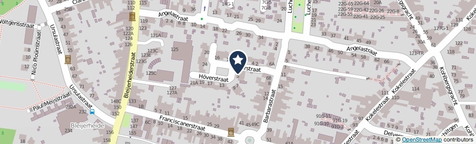 Kaartweergave Hoverstraat 3 in Kerkrade
