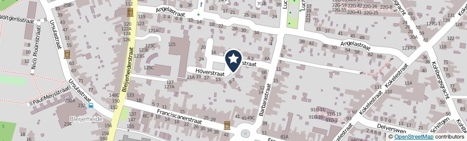 Kaartweergave Hoverstraat 5 in Kerkrade