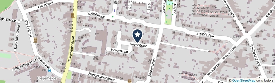Kaartweergave Hoverstraat 6 in Kerkrade
