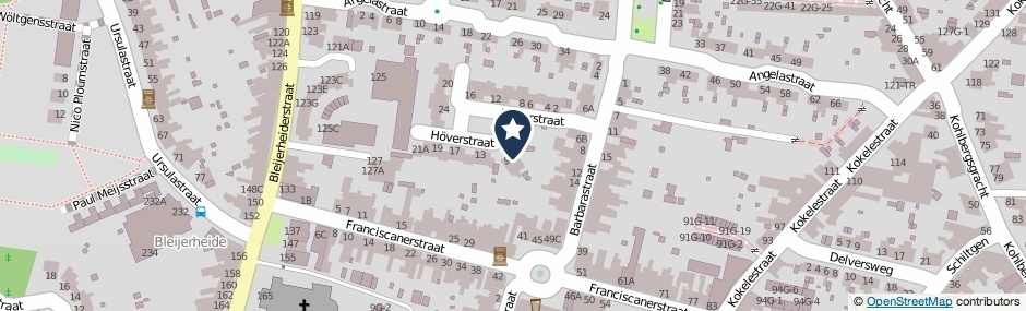 Kaartweergave Hoverstraat 7 in Kerkrade