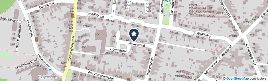 Kaartweergave Hoverstraat 8 in Kerkrade