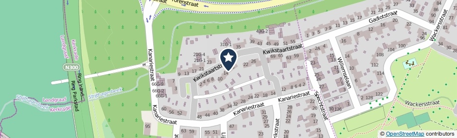 Kaartweergave Kwikstaartstraat 16 in Kerkrade