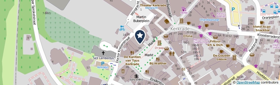 Kaartweergave Markt 59 in Kerkrade