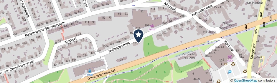 Kaartweergave Nullanderstraat 121 in Kerkrade