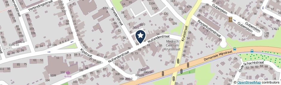 Kaartweergave Nullanderstraat 70 in Kerkrade
