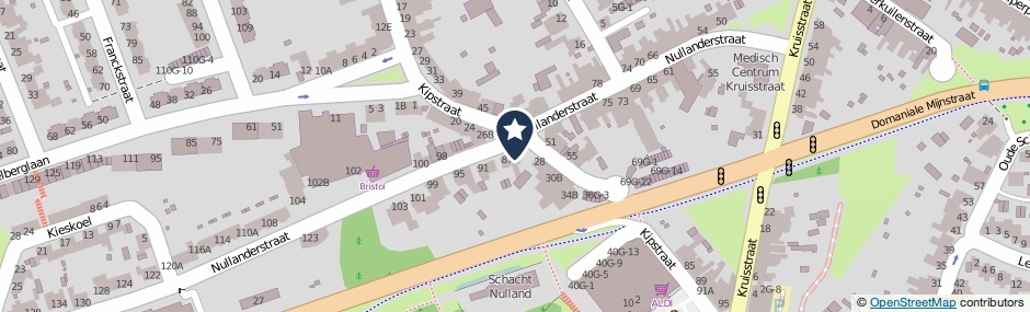 Kaartweergave Nullanderstraat 85 in Kerkrade