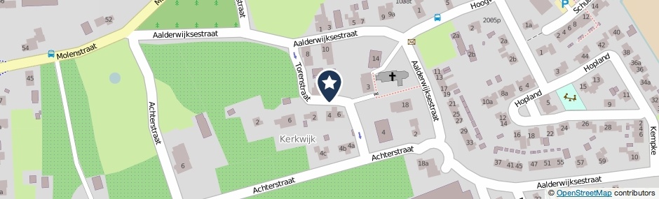 Kaartweergave Torenstraat in Kerkwijk