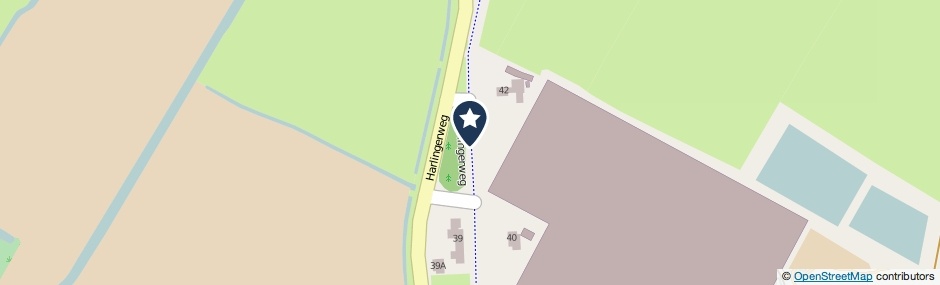 Kaartweergave Harlingerweg in Kimswerd