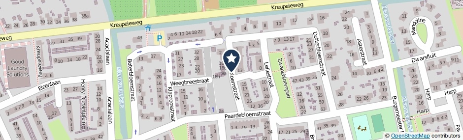 Kaartweergave Sleutelbloemstraat in Klaaswaal
