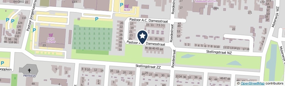 Kaartweergave Pastoor A.C. Damesstraat in Klazienaveen