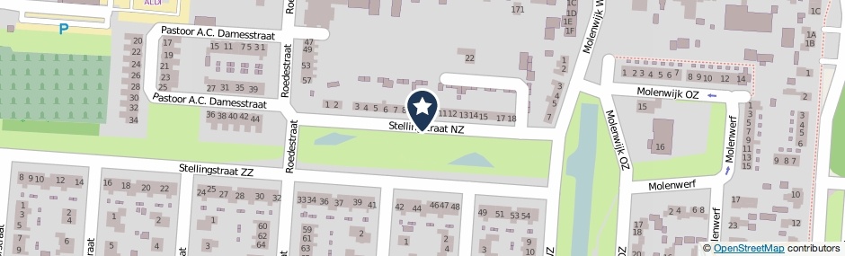 Kaartweergave Stellingstraat NZ in Klazienaveen
