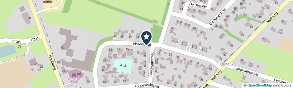 Kaartweergave Visserstraat in Klijndijk