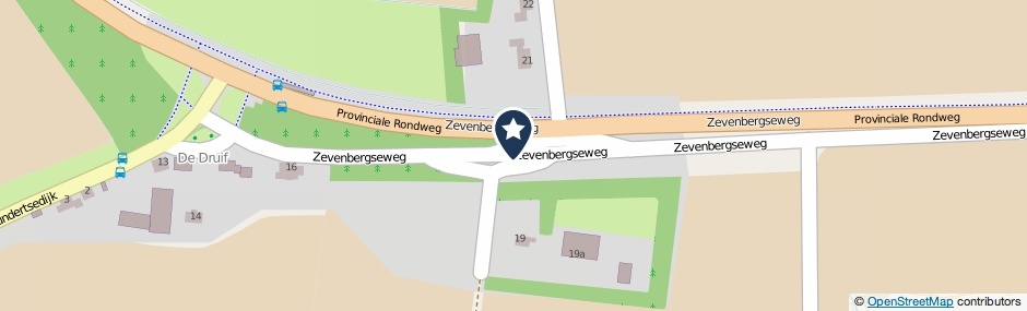 Kaartweergave Zevenbergseweg in Klundert