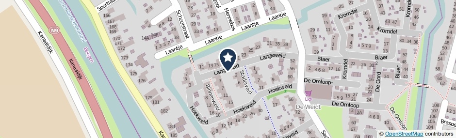 Kaartweergave Langeweid in Koedijk