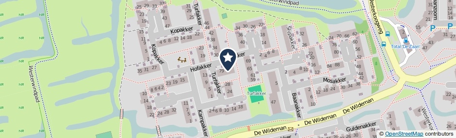 Kaartweergave Baanakker 75 in Koog Aan De Zaan