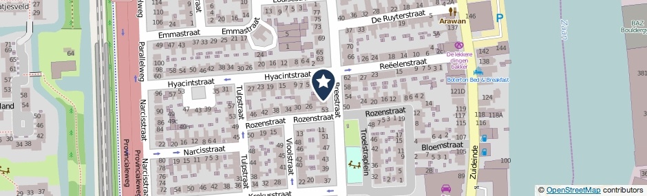 Kaartweergave Breestraat 57 in Koog Aan De Zaan