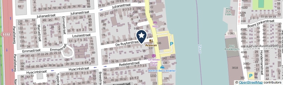 Kaartweergave De Ruyterstraat 5 in Koog Aan De Zaan