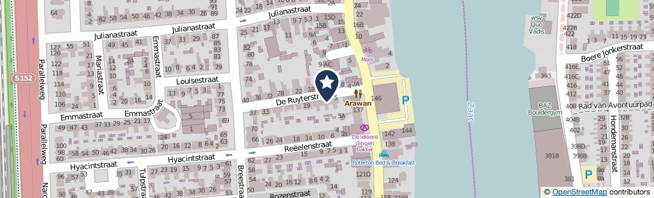 Kaartweergave De Ruyterstraat 9 in Koog Aan De Zaan