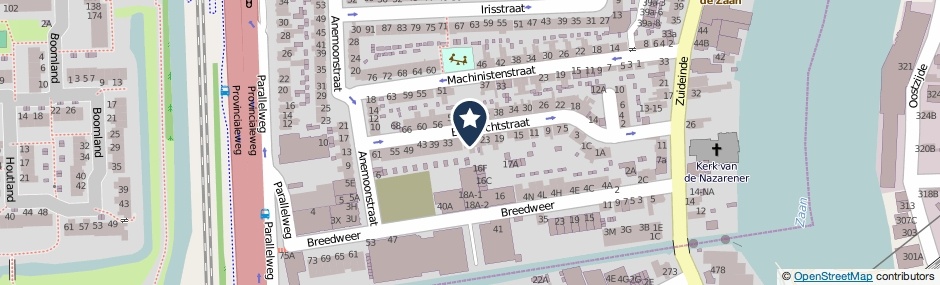 Kaartweergave Eendrachtstraat 27 in Koog Aan De Zaan