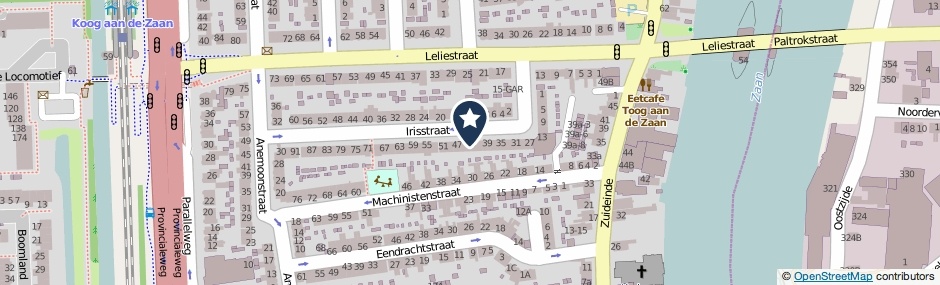 Kaartweergave Irisstraat 43 in Koog Aan De Zaan