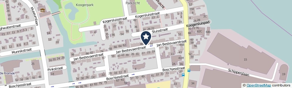 Kaartweergave Jan Bestevaerstraat 36 in Koog Aan De Zaan