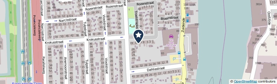 Kaartweergave Krokusstraat 13 in Koog Aan De Zaan