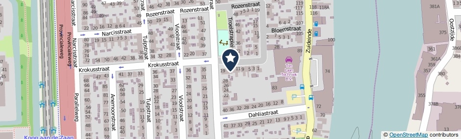 Kaartweergave Krokusstraat 15 in Koog Aan De Zaan