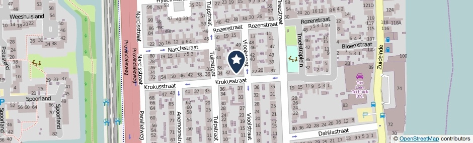 Kaartweergave Krokusstraat 28 in Koog Aan De Zaan