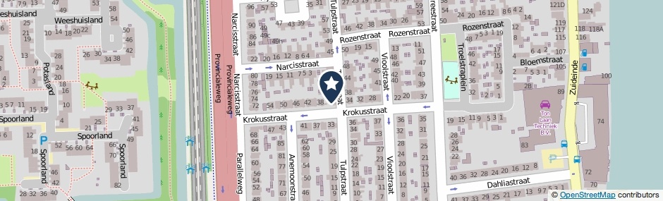 Kaartweergave Krokusstraat 36 in Koog Aan De Zaan