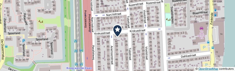 Kaartweergave Krokusstraat 39 in Koog Aan De Zaan