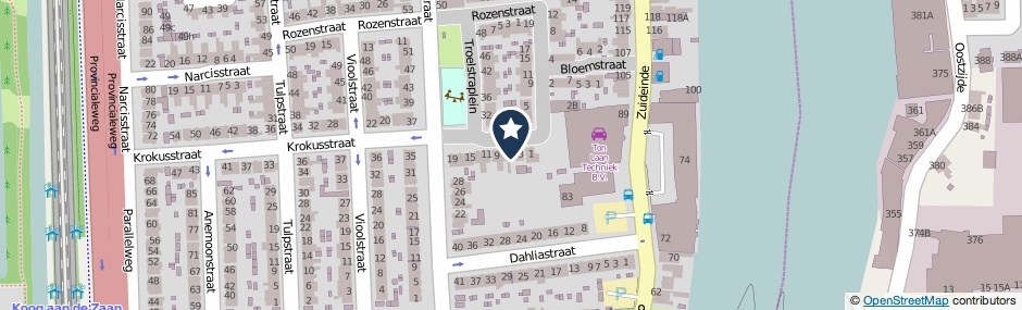 Kaartweergave Krokusstraat 5 in Koog Aan De Zaan