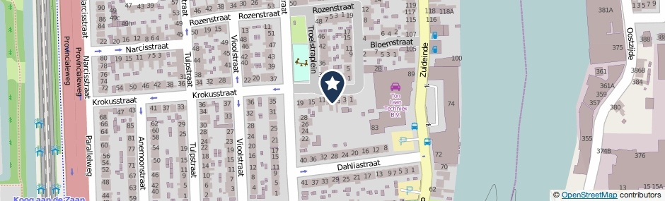 Kaartweergave Krokusstraat 7 in Koog Aan De Zaan