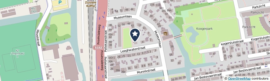 Kaartweergave Leeghwaterstraat 12 in Koog Aan De Zaan