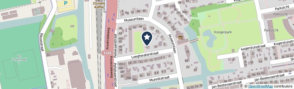 Kaartweergave Leeghwaterstraat 14 in Koog Aan De Zaan