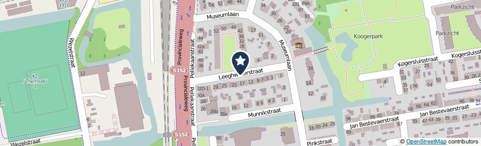 Kaartweergave Leeghwaterstraat in Koog Aan De Zaan