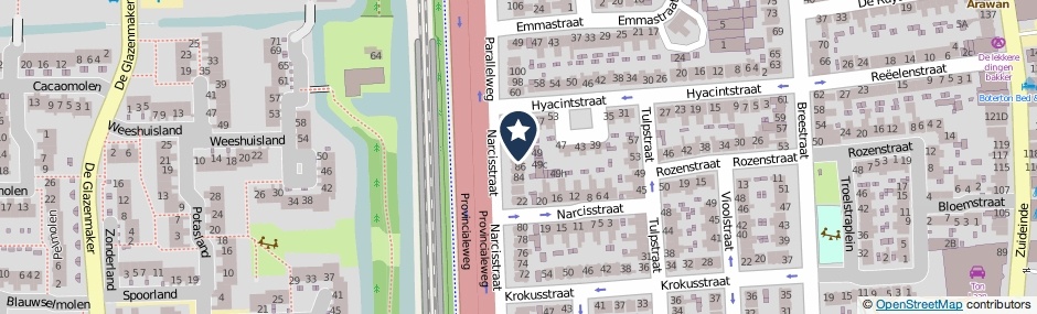 Kaartweergave Parallelweg 88 in Koog Aan De Zaan