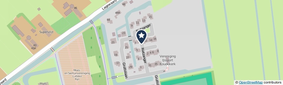 Kaartweergave Rietzanger in Koudekerk Aan Den Rijn