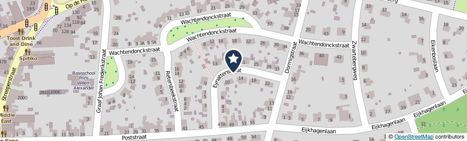 Kaartweergave Eynattenstraat in Landgraaf