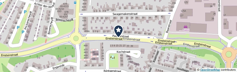 Kaartweergave Pasteurstraat in Landgraaf