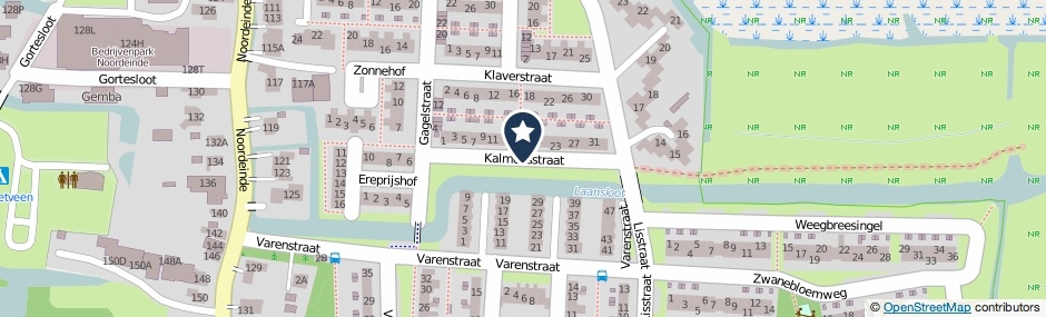 Kaartweergave Kalmoesstraat in Landsmeer