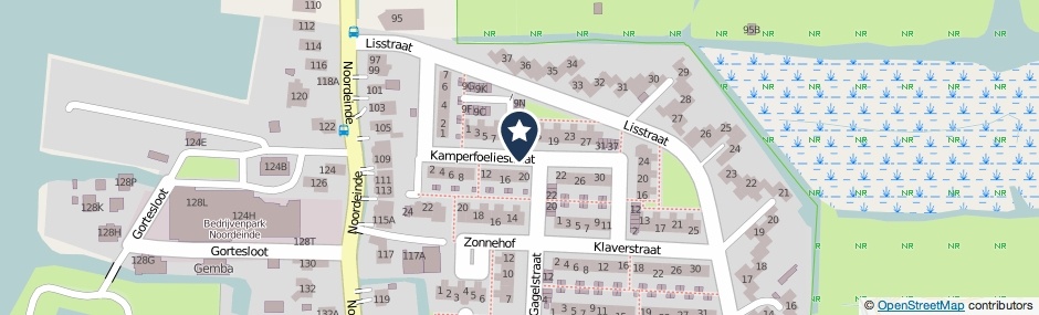 Kaartweergave Kamperfoeliestraat in Landsmeer