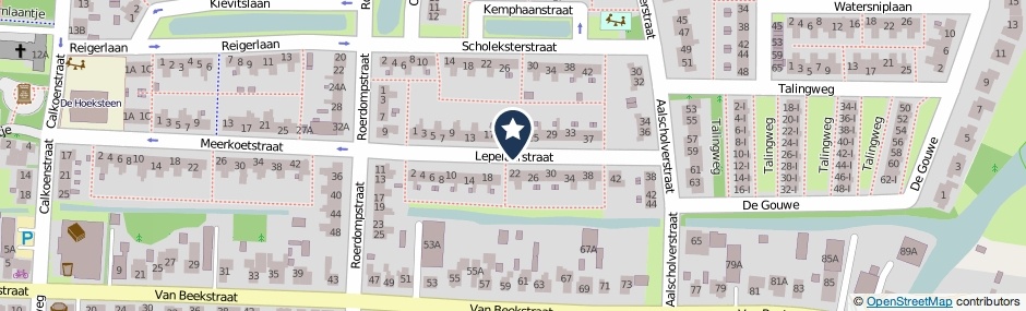 Kaartweergave Lepelaarstraat in Landsmeer