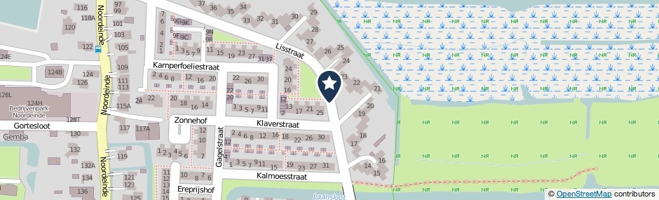 Kaartweergave Lisstraat in Landsmeer