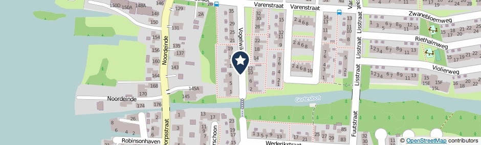 Kaartweergave Vogelwikkestraat in Landsmeer