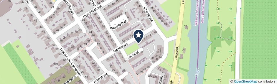 Kaartweergave Asterstraat 13 in Leerdam